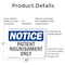 Signmission Patient Nourishment Only, 10 in W x Rectangle, Plastic OS-2PACK-NS-P-710-L-17146 - alternate 5